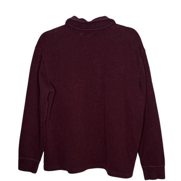 Polo Ralph Lauren Maroon Estate Rib Quarter Zip Pullover Sweater Preppy Size L - Picture 3 of 5